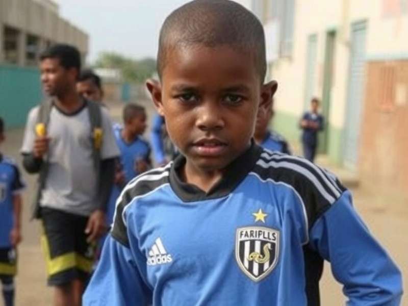 Children playing football in a community field
